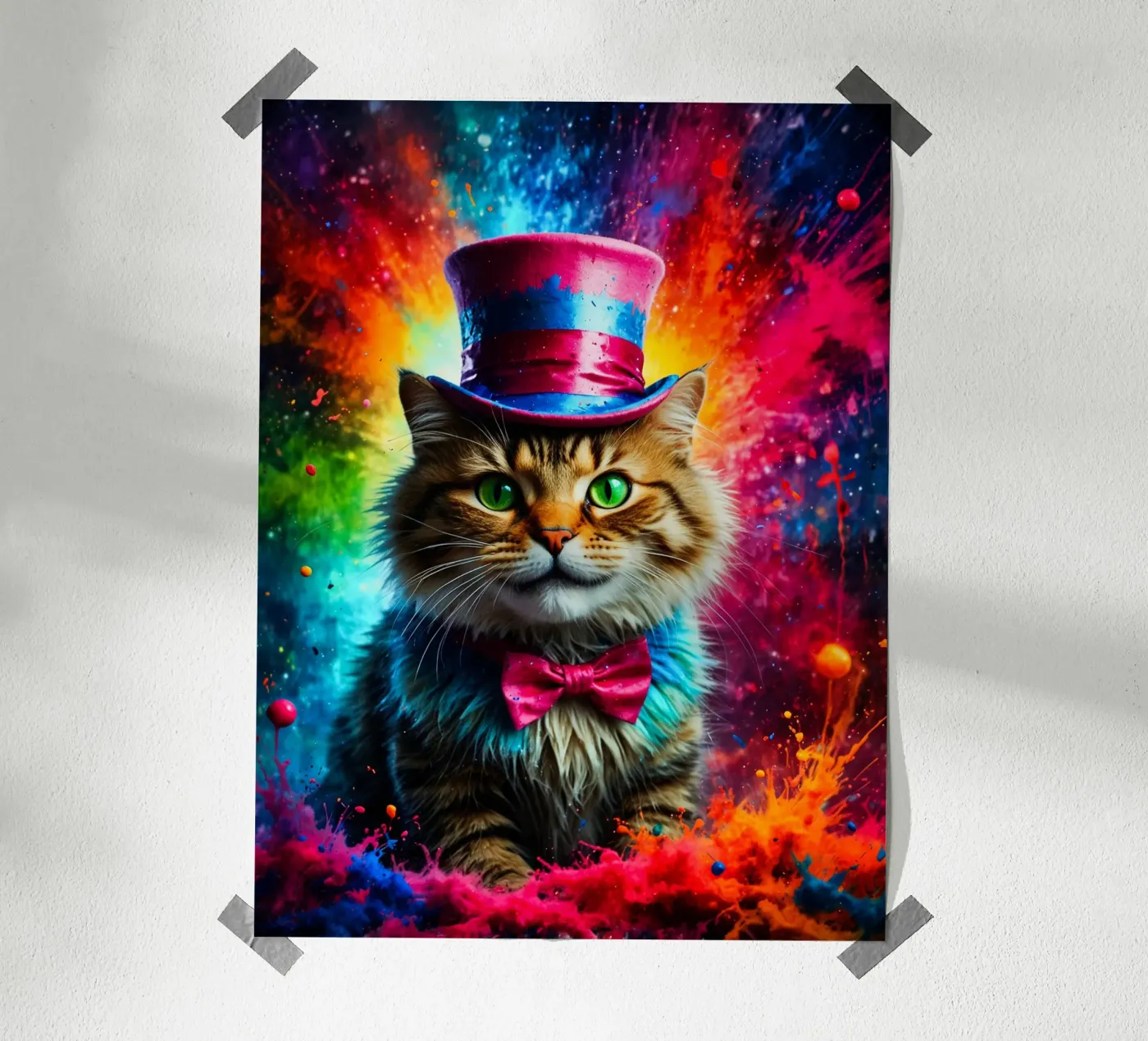 gatto con cappello poster da ArtDesign by KBK