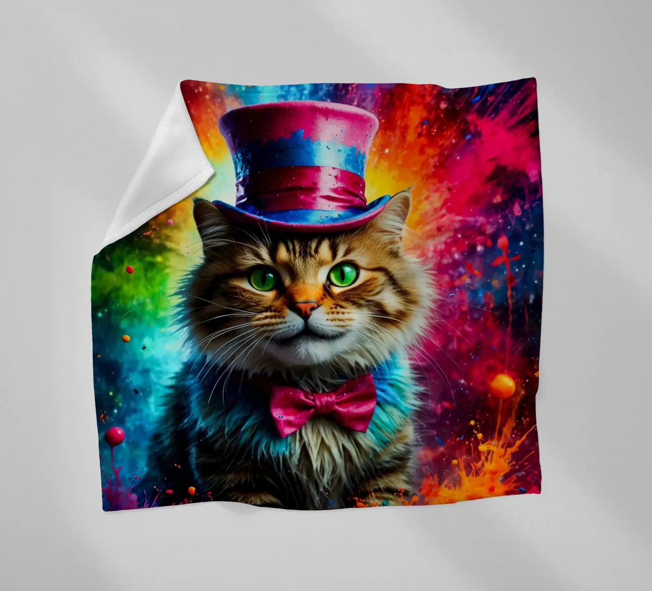 gatto con cappello coperta in pile da ArtDesign by KBK