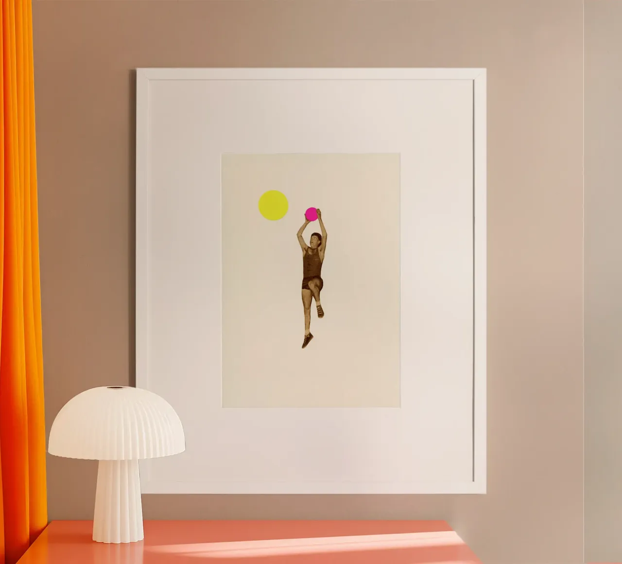 Pallacanestro poster con telaio in alluminio da Cassia Beck Collage