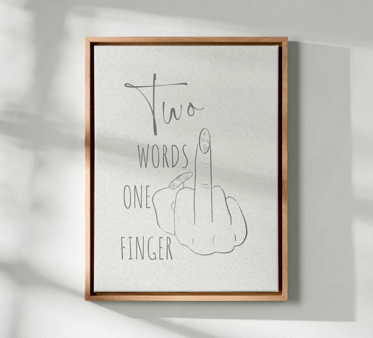 Twee woorden één vinger canvas met Baklijst van ArtDesign by KBK