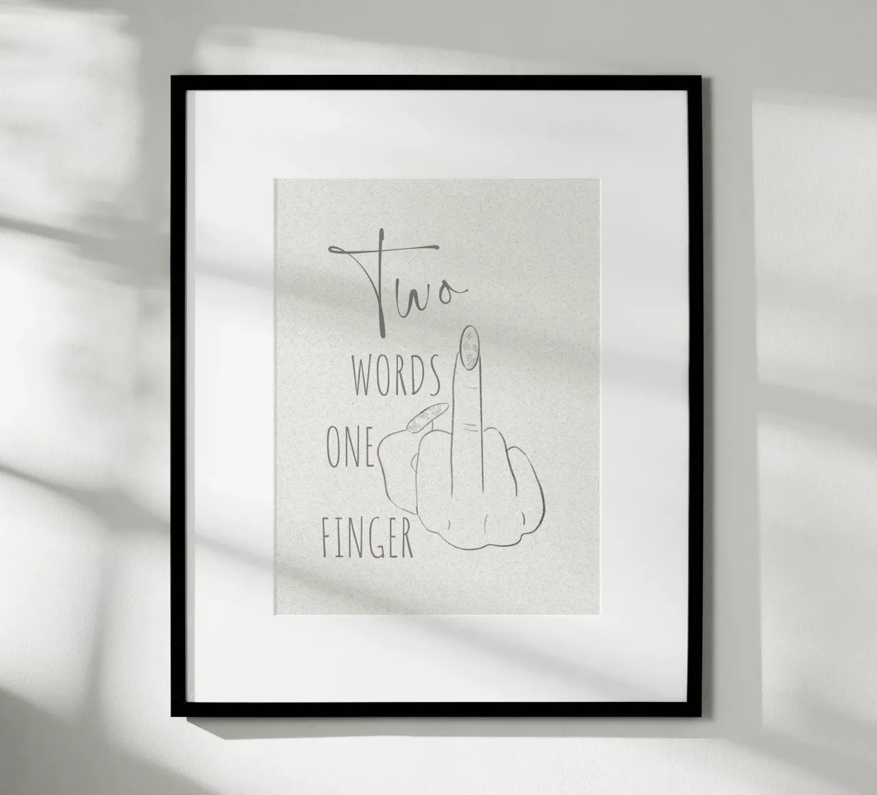 Due parole un dito poster con telaio in plastica da ArtDesign by KBK