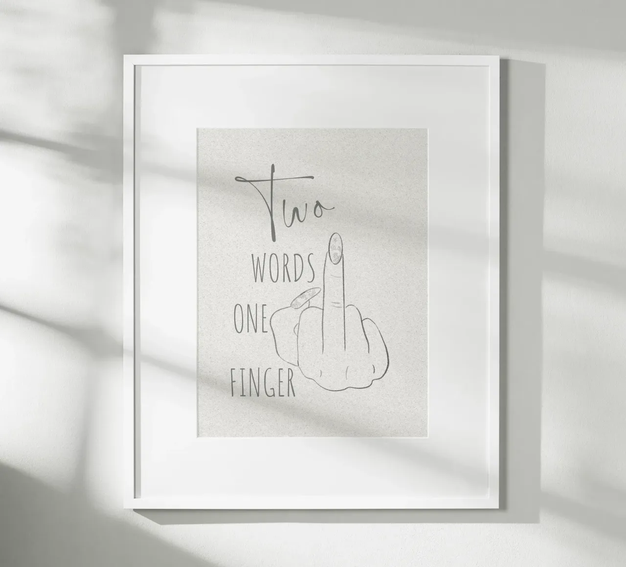 Due parole un dito poster con telaio in plastica da ArtDesign by KBK