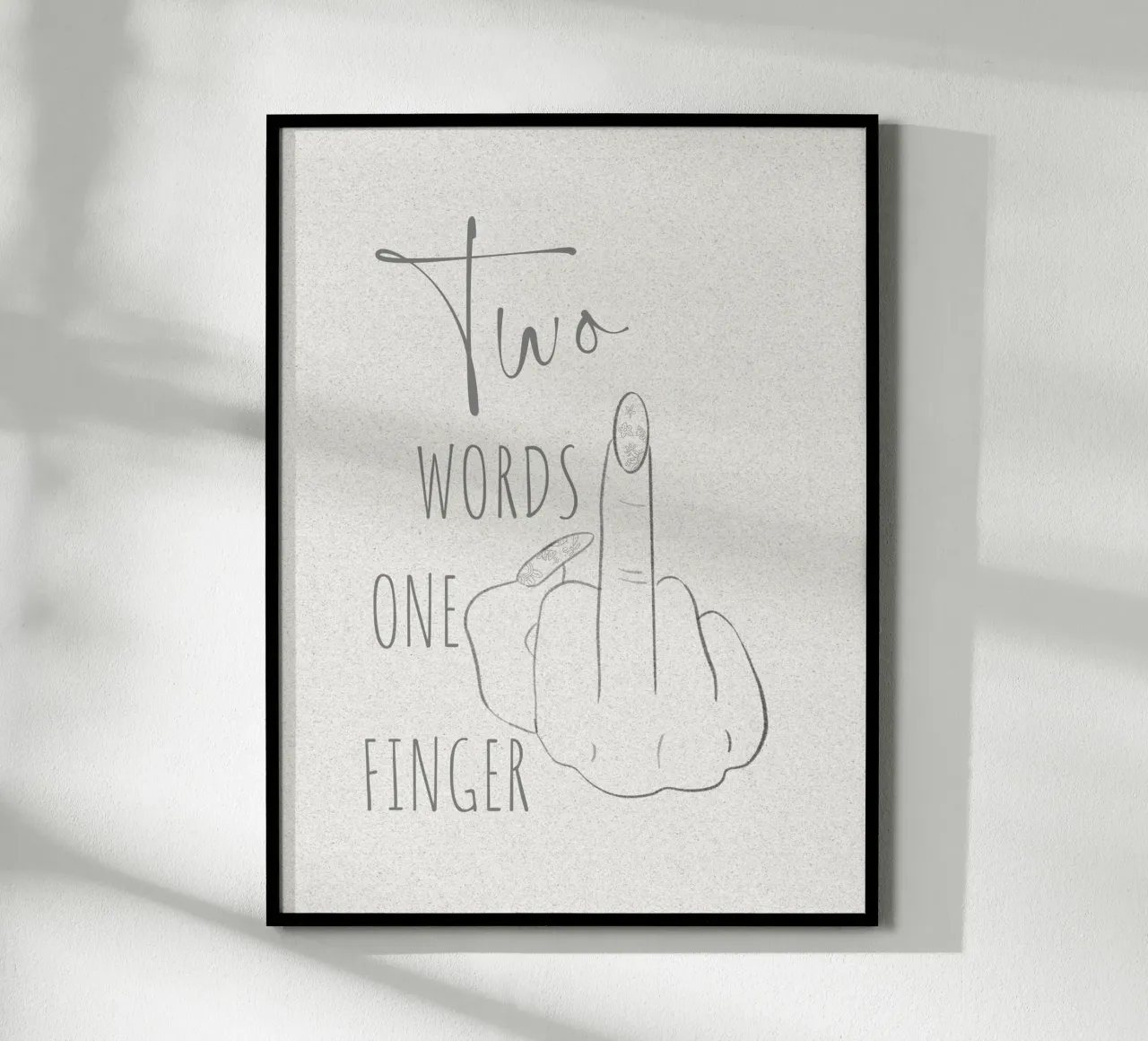 Due parole un dito poster con telaio in plastica da ArtDesign by KBK
