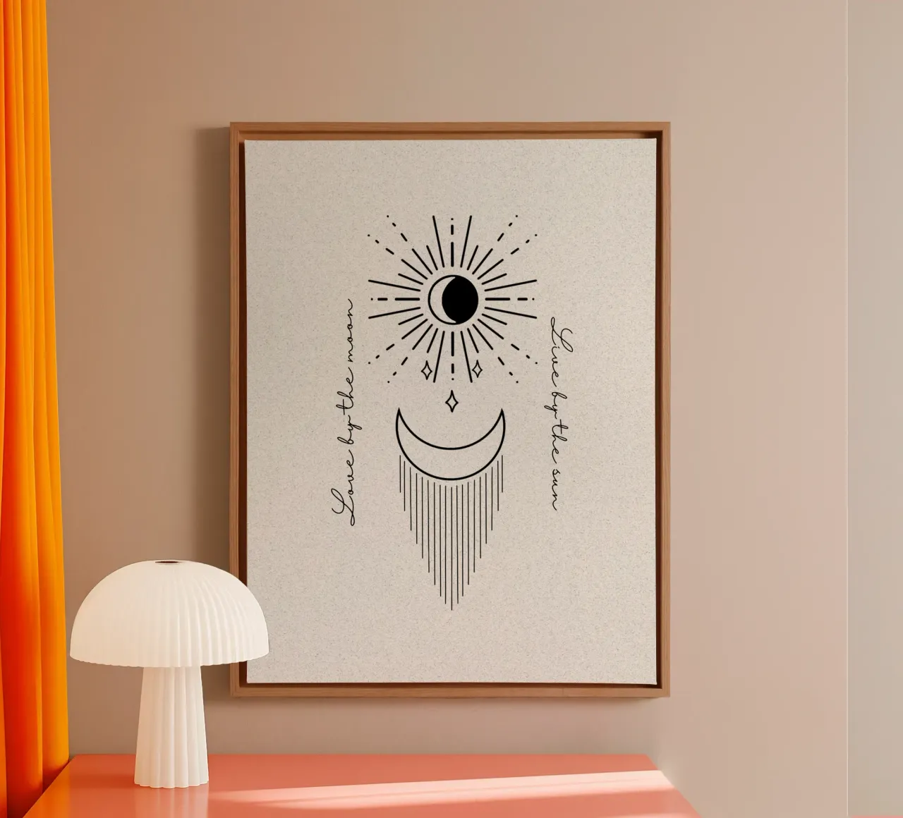 love by the moon live by the sun tela con Cornice a cassetta da ArtDesign by KBK