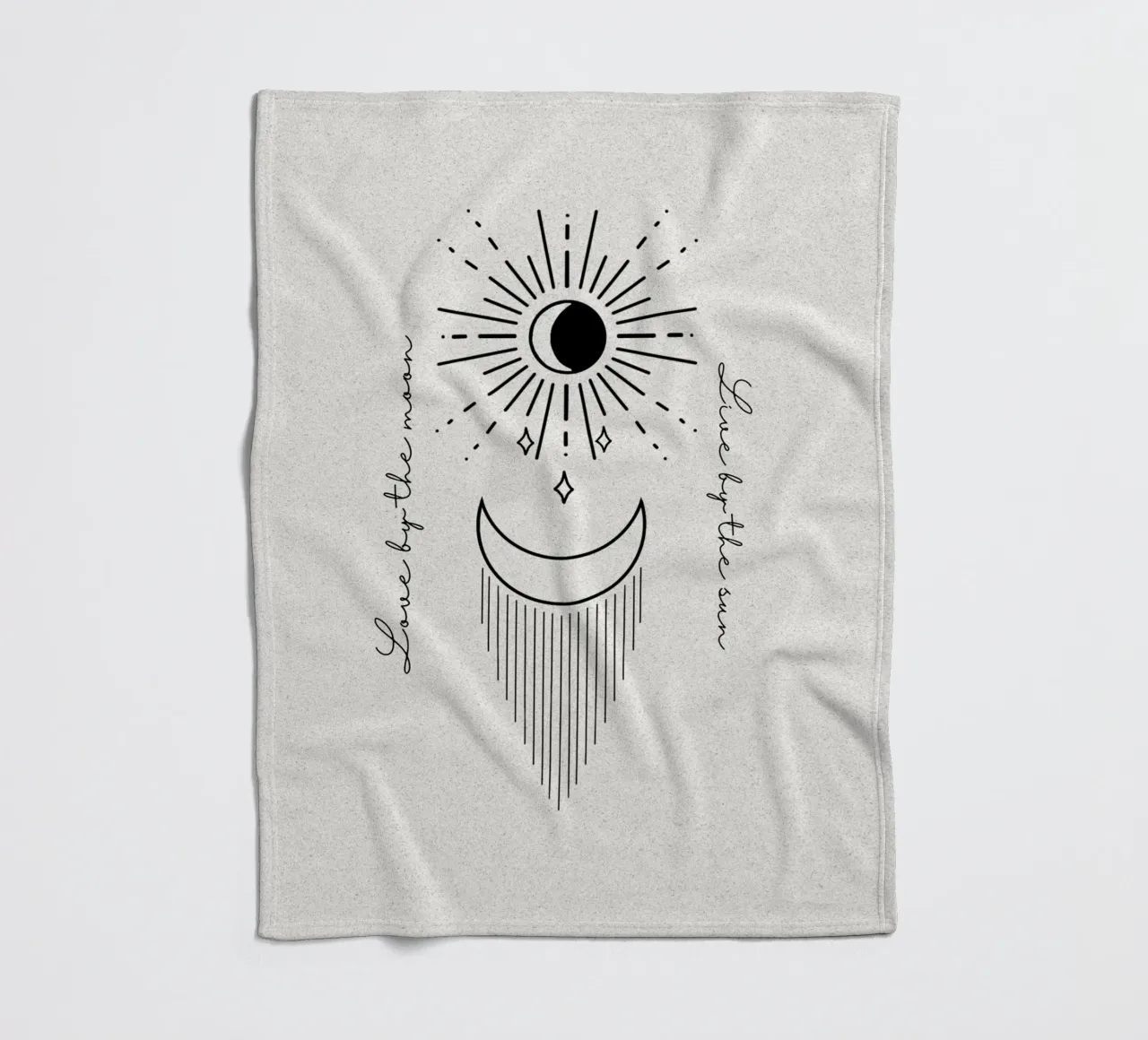 love by the moon live by the sun coperta in pile da ArtDesign by KBK