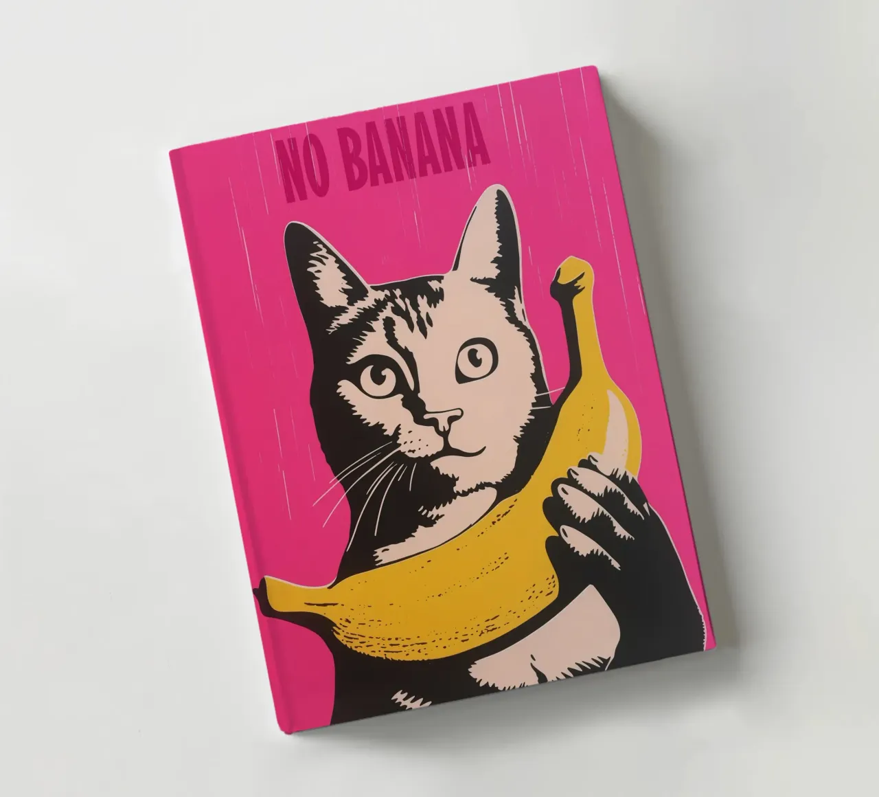 No Banana | The cat doesn't like bananas | Pop Art Poster notebook by Autofocus