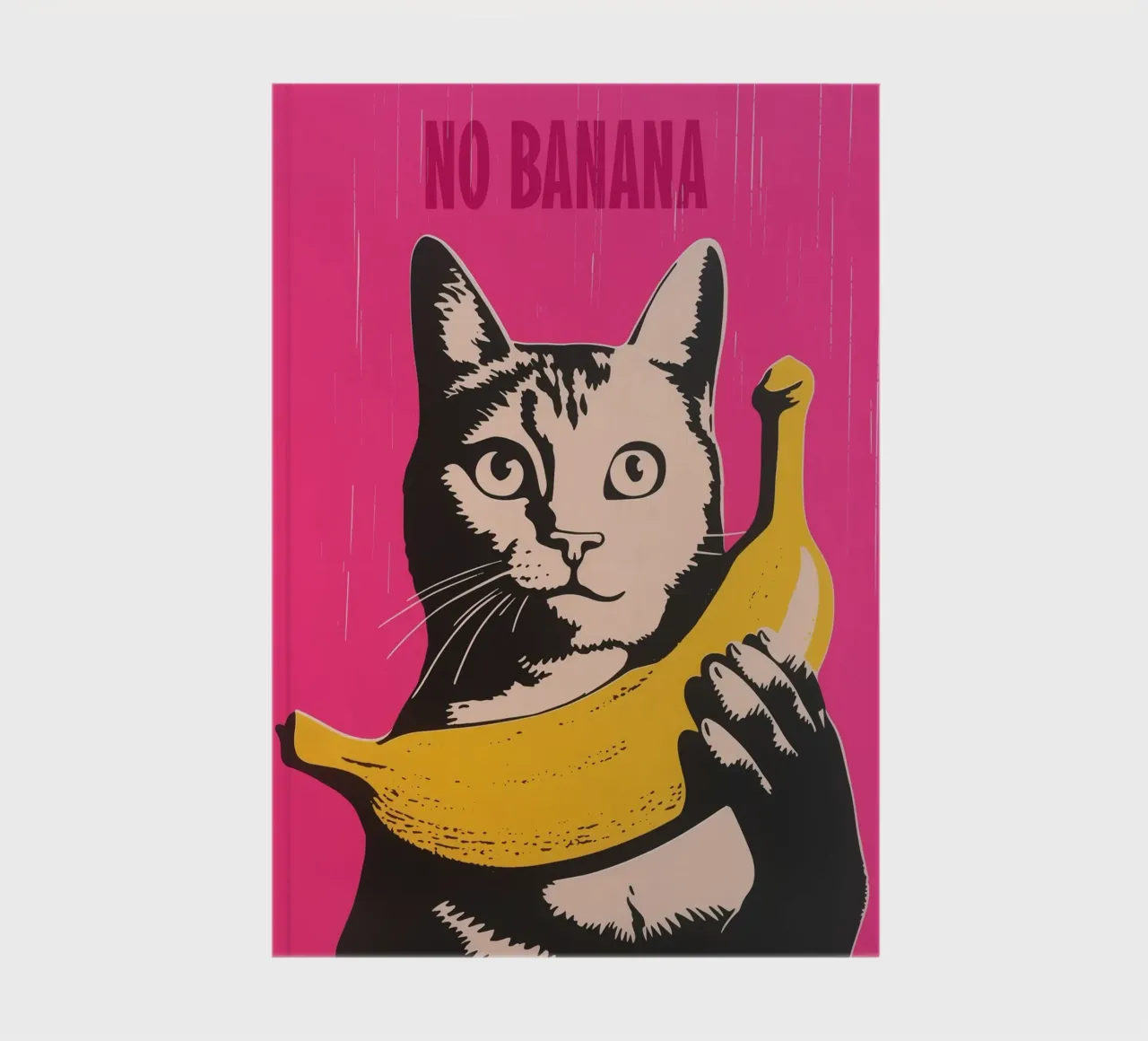 No Banana | The cat doesn't like bananas | Pop Art Poster notebook by Autofocus