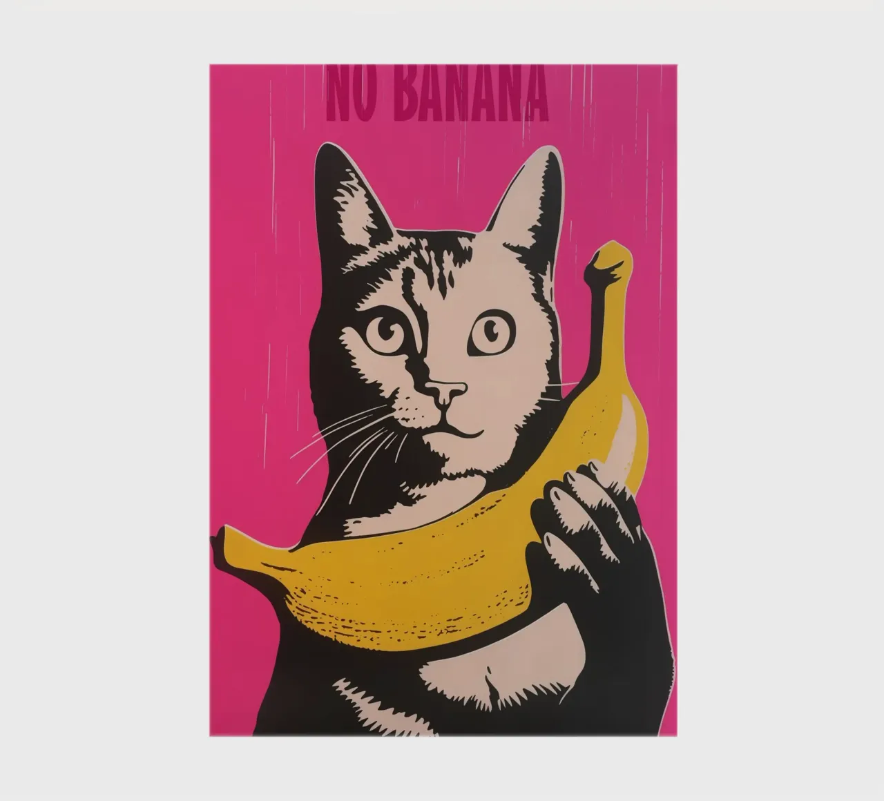 No Banana | The cat doesn't like bananas | Pop Art Poster notebook by Autofocus
