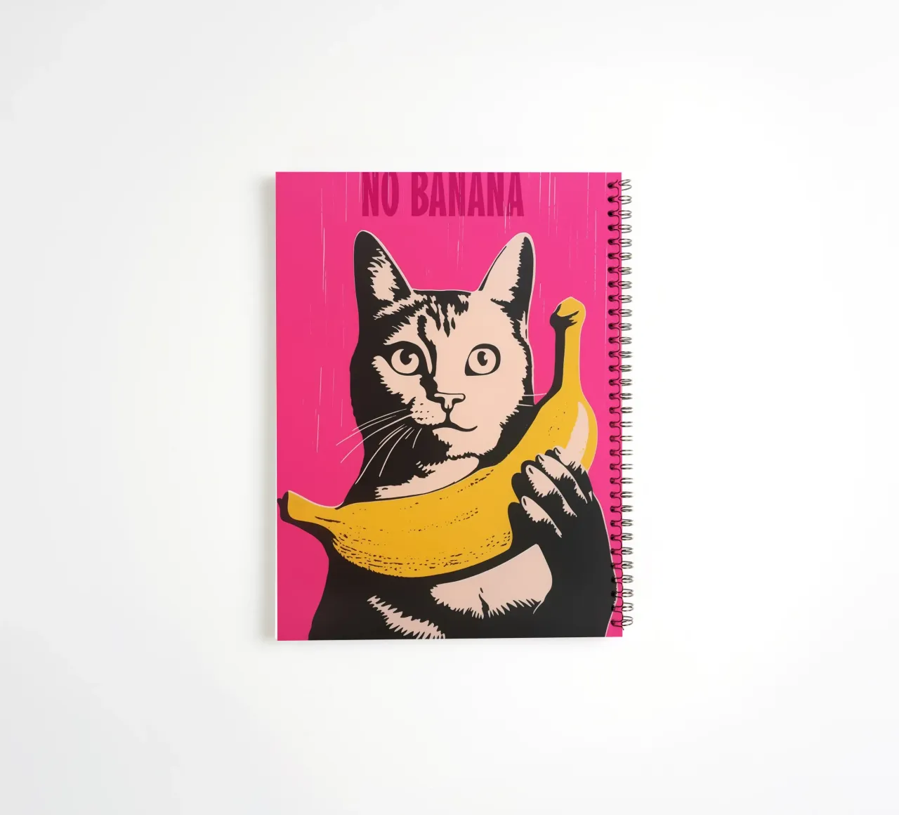 No Banana | The cat doesn't like bananas | Pop Art Poster spiral notebook by Autofocus