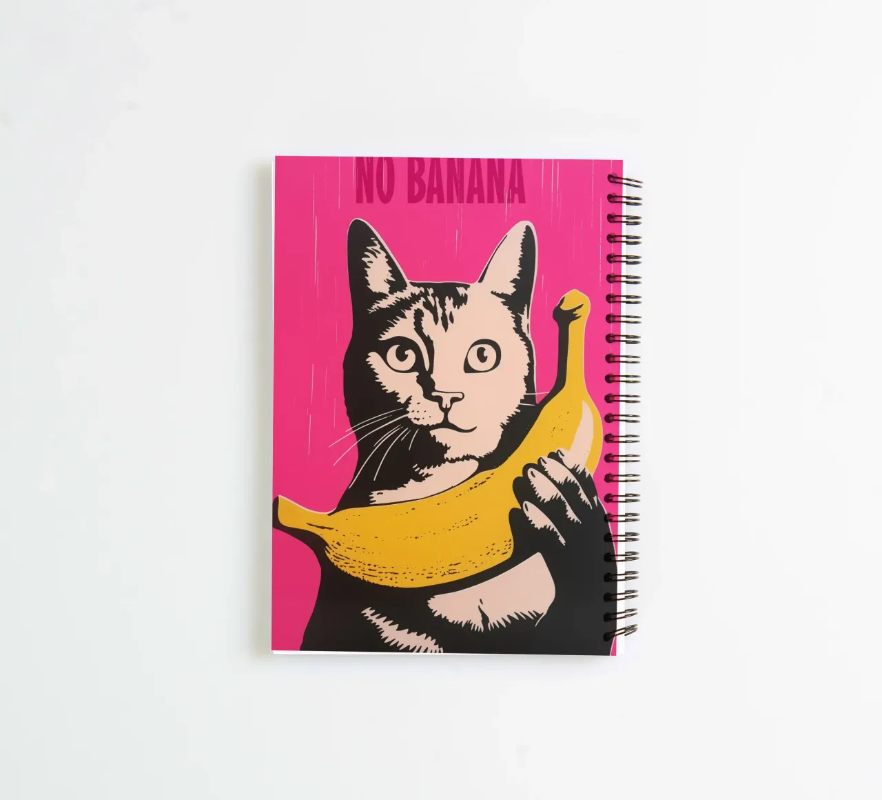 No Banana | The cat doesn't like bananas | Pop Art Poster spiral notebook by Autofocus