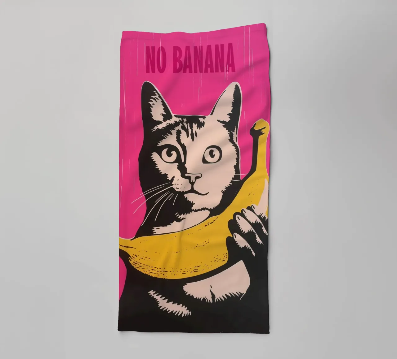 No Banana | The cat doesn't like bananas | Pop Art Poster towel by Autofocus