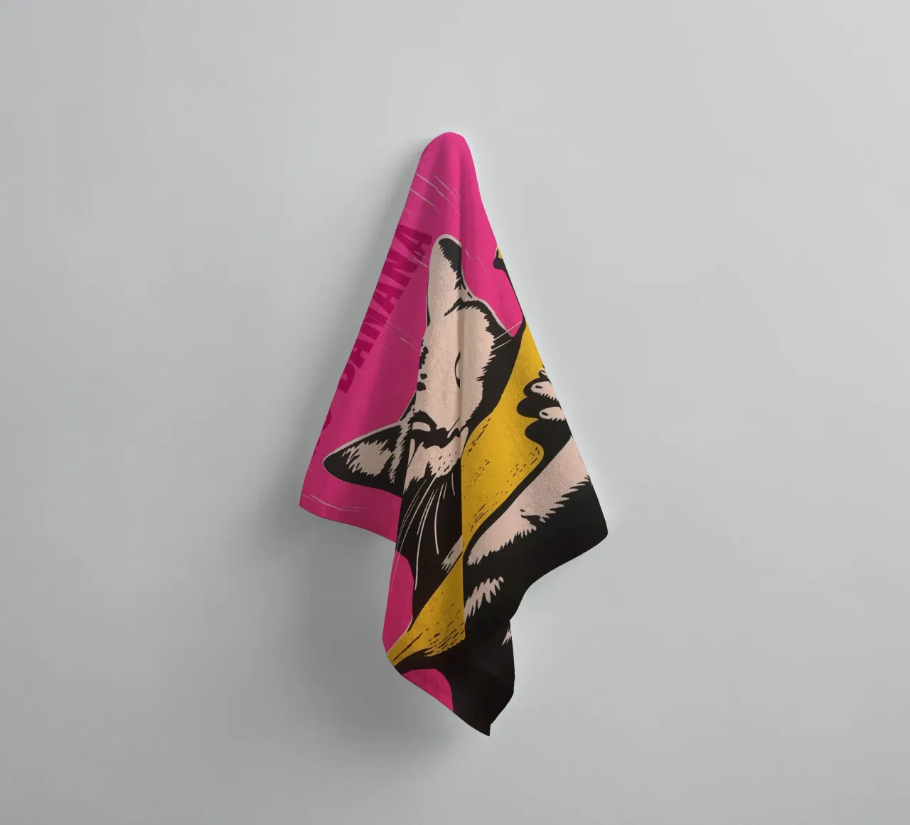 No Banana | The cat doesn't like bananas | Pop Art Poster towel by Autofocus