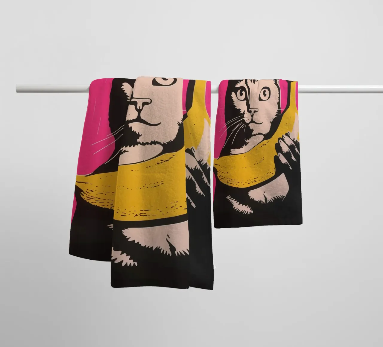 No Banana | The cat doesn't like bananas | Pop Art Poster towel by Autofocus