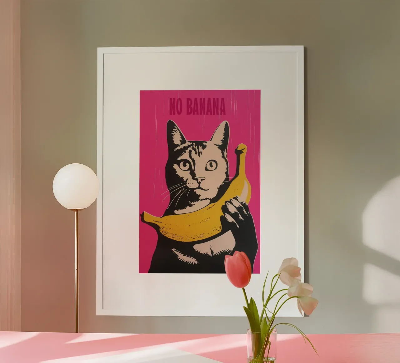 No Banana | Al gatto non piacciono le banane | Poster pop art poster da Autofocus