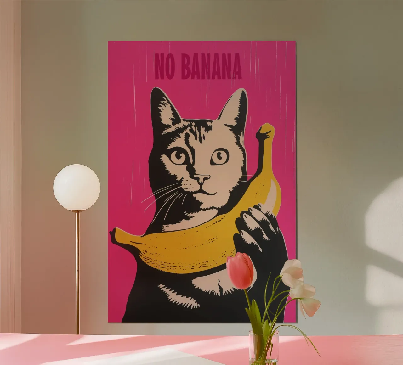 No Banana | Al gatto non piacciono le banane | Poster pop art poster da Autofocus
