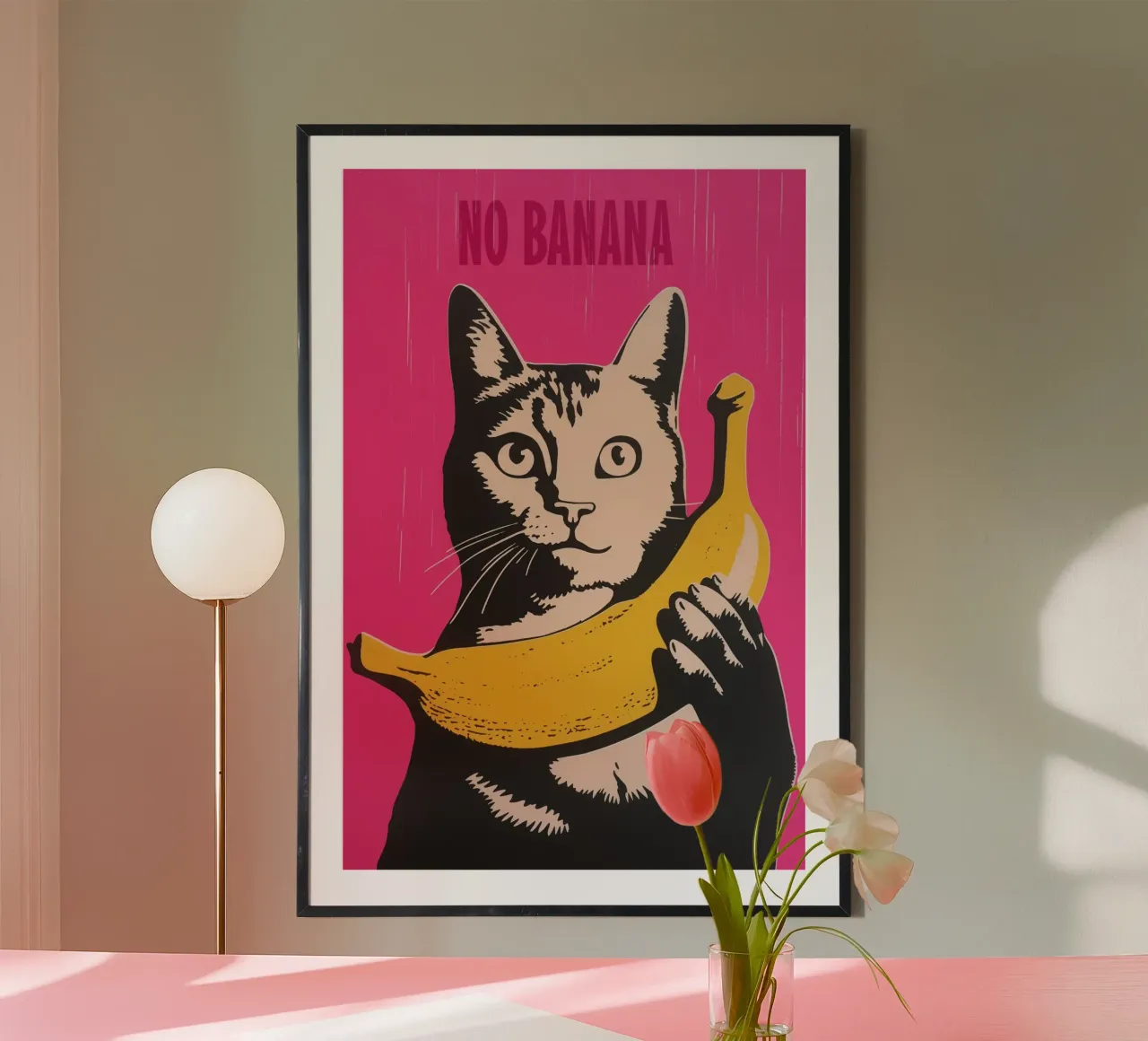 No Banana | Al gatto non piacciono le banane | Poster pop art poster da Autofocus