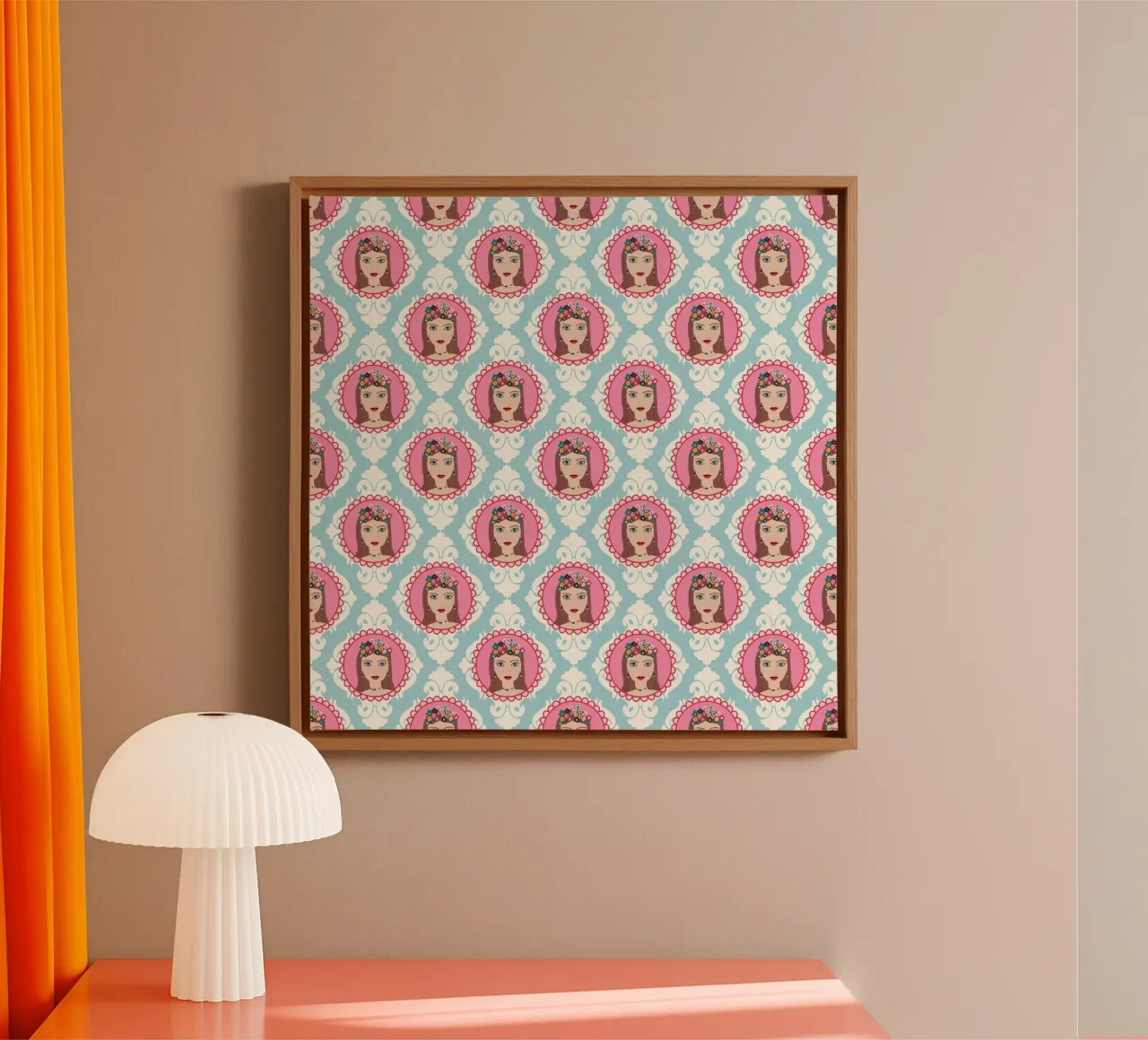 Im Herzen Prinzessin  PATTERN canvas with Floater frame by Miris bunte Modewelt