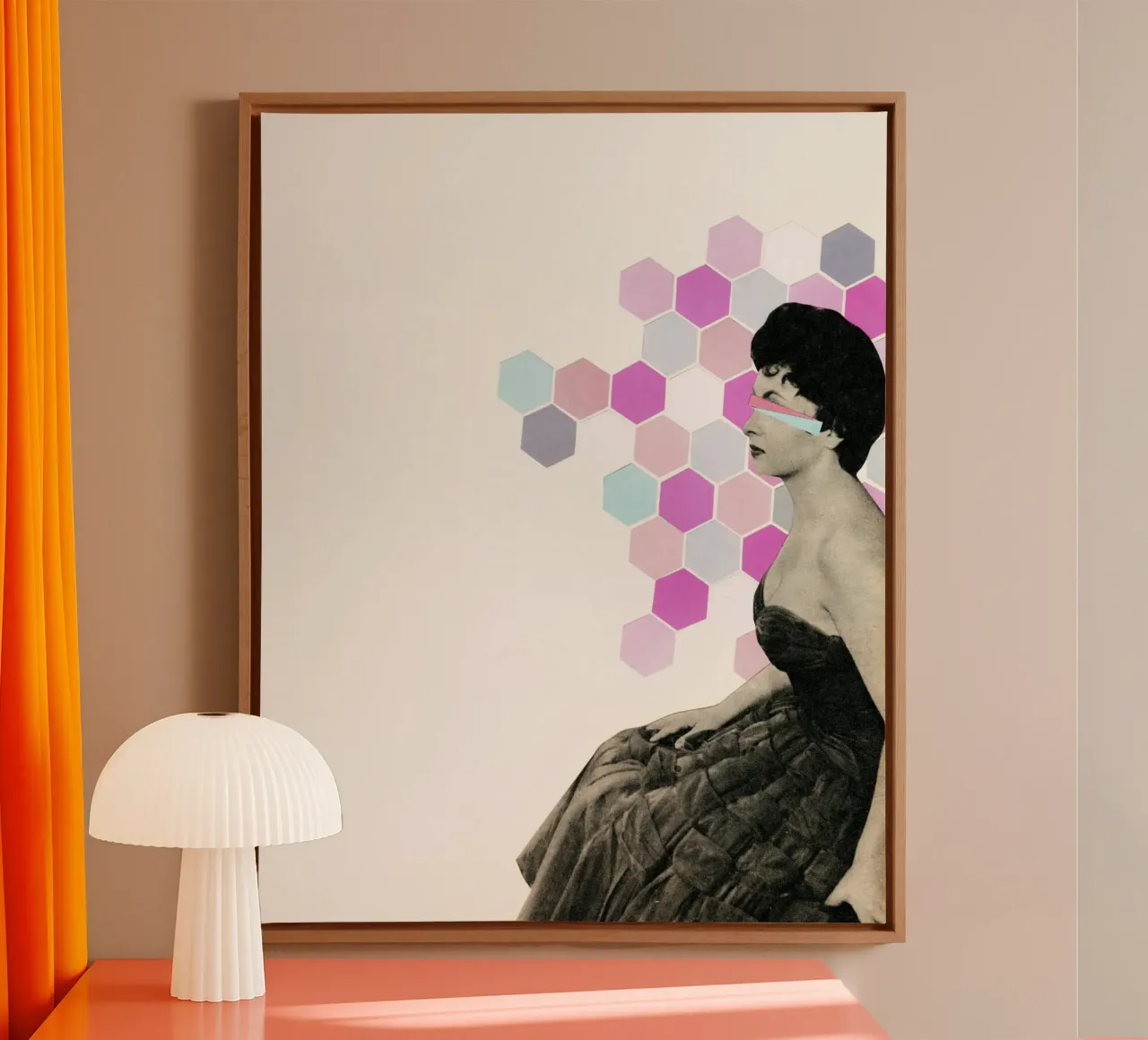 Muurbloem canvas met Baklijst van Cassia Beck Collage