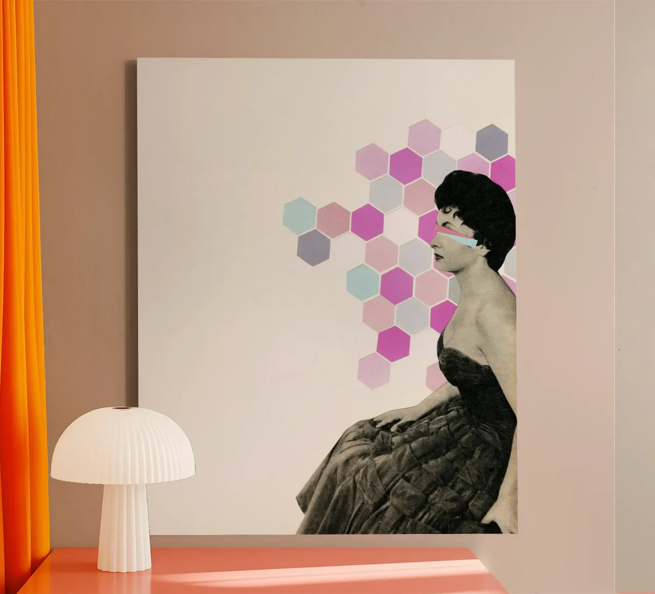 Muurbloem canvas met Baklijst van Cassia Beck Collage