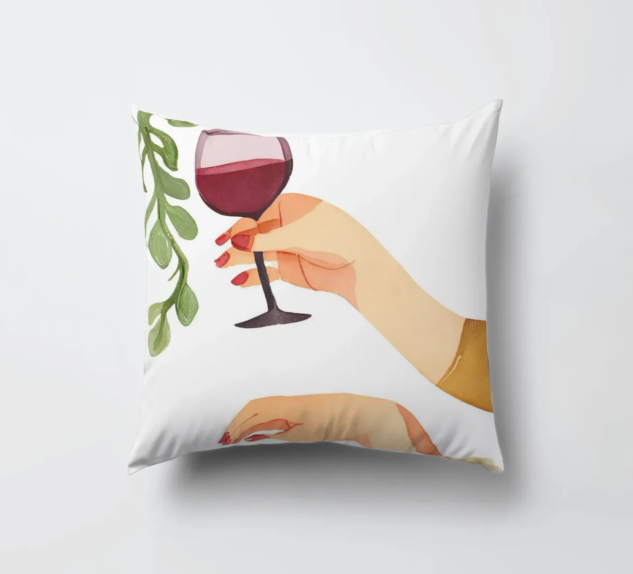 Weinglas decorative cushion by designsbysophia