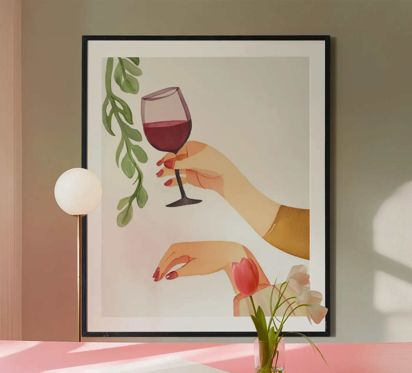 Weinglas Poster von designsbysophia
