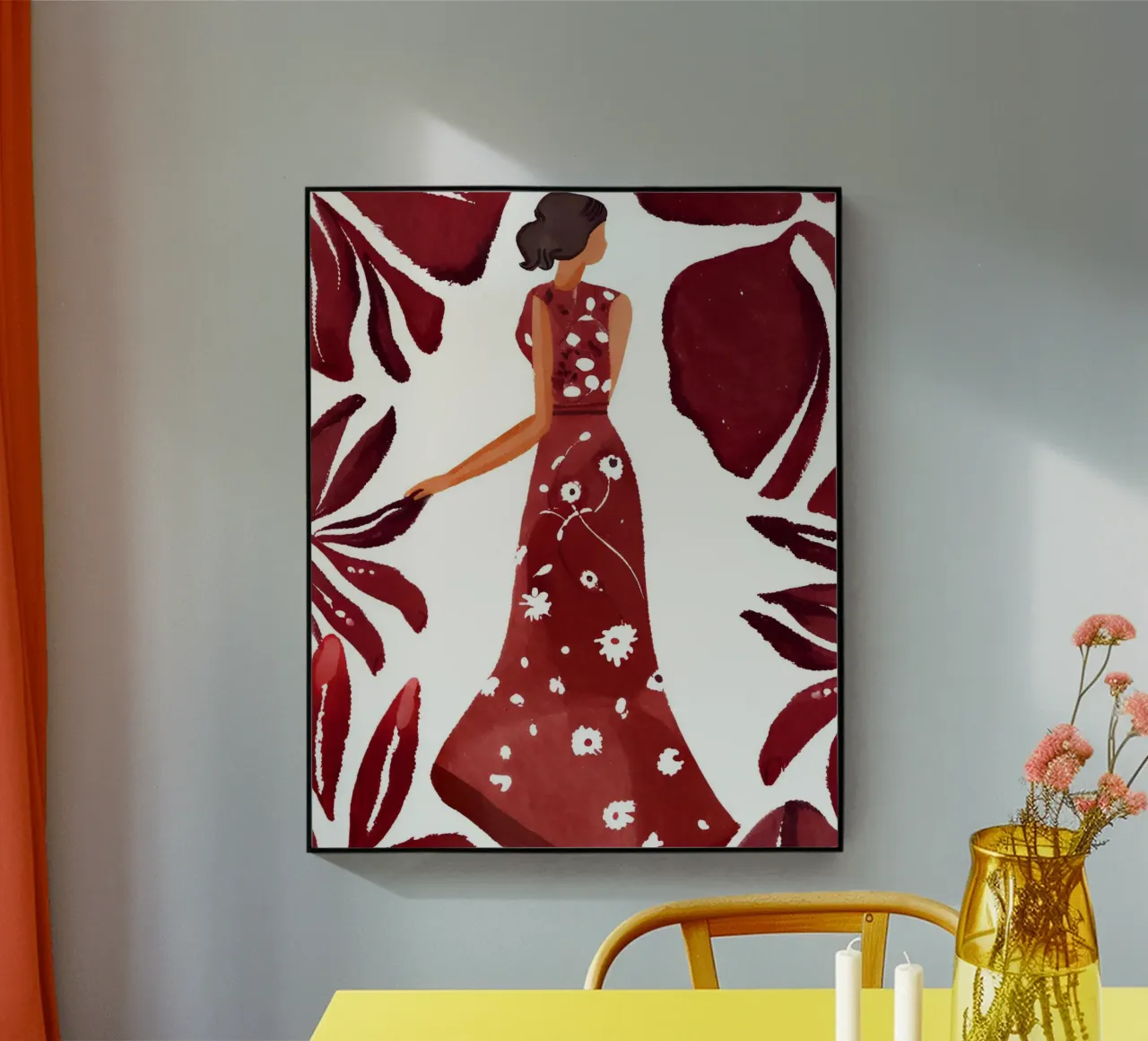 Frau in weinrot plexiglass da designsbysophia