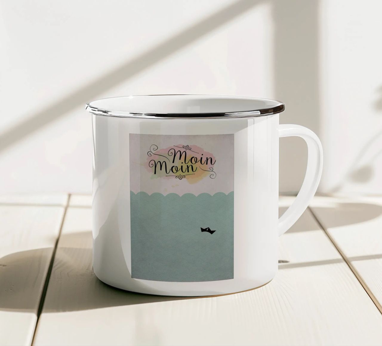 Moin Moin x Emaille Tasse von Amy & Kurt
