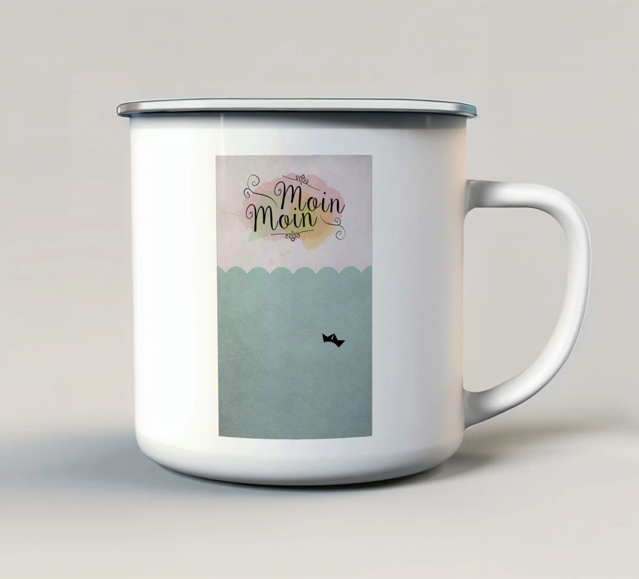 Moin Moin x Emaille Tasse von Amy & Kurt