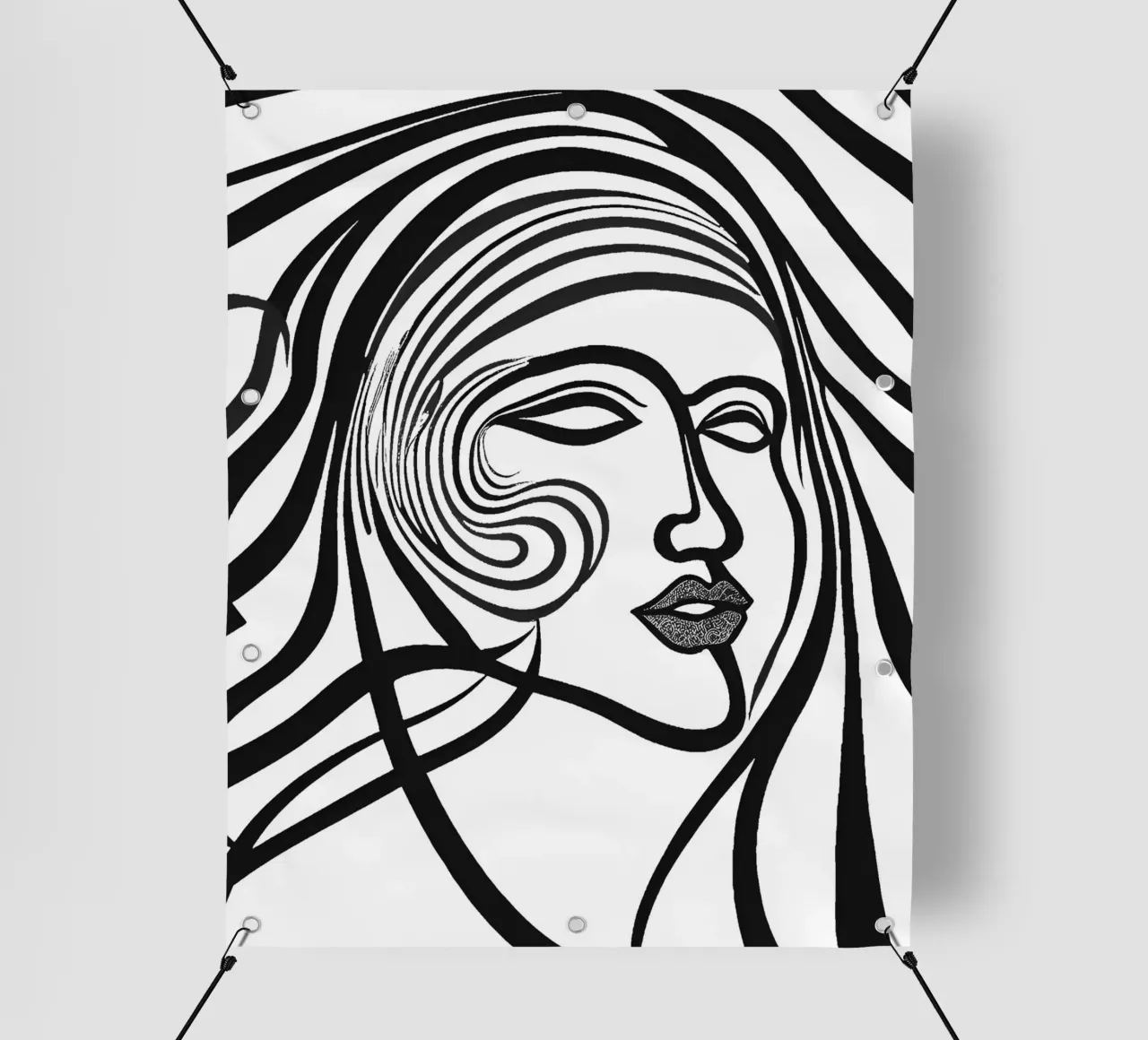 Frauengesicht telo in pvc da designsbysophia