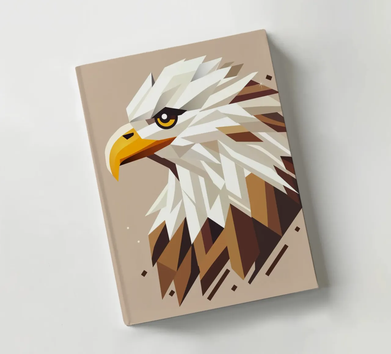 Geometric bald eagle - symbol of strength notebook by namosh