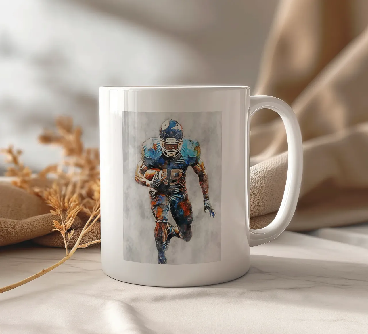 American Football Color Gray D tazza in ceramica da Mateo