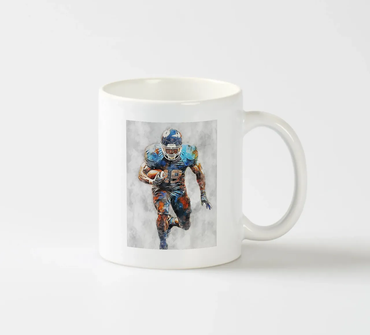 American Football Color Gray D tazza in ceramica da Mateo