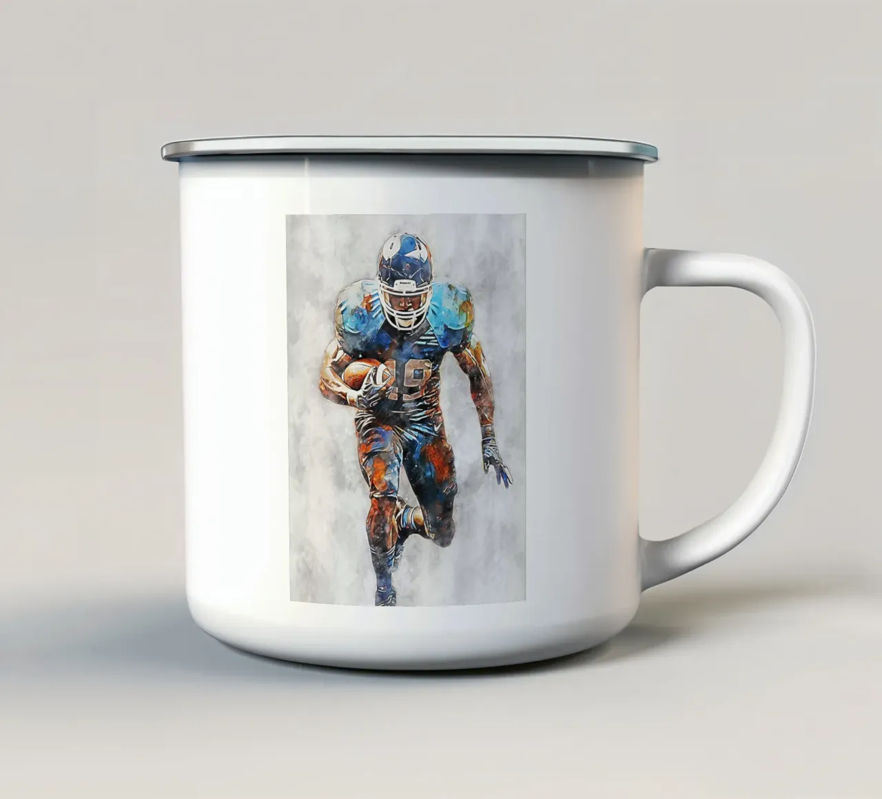 American Football Color Gray D tazza in smalto da Mateo