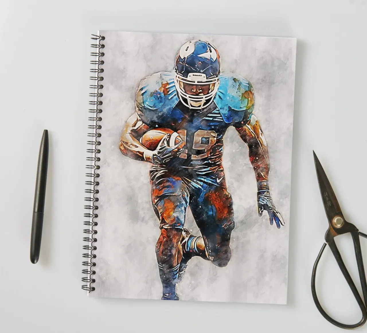 American Football Color Gray D spiral notebook by Mateo