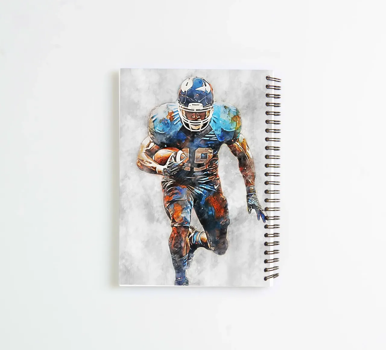 American Football Color Gray D spiral notebook by Mateo