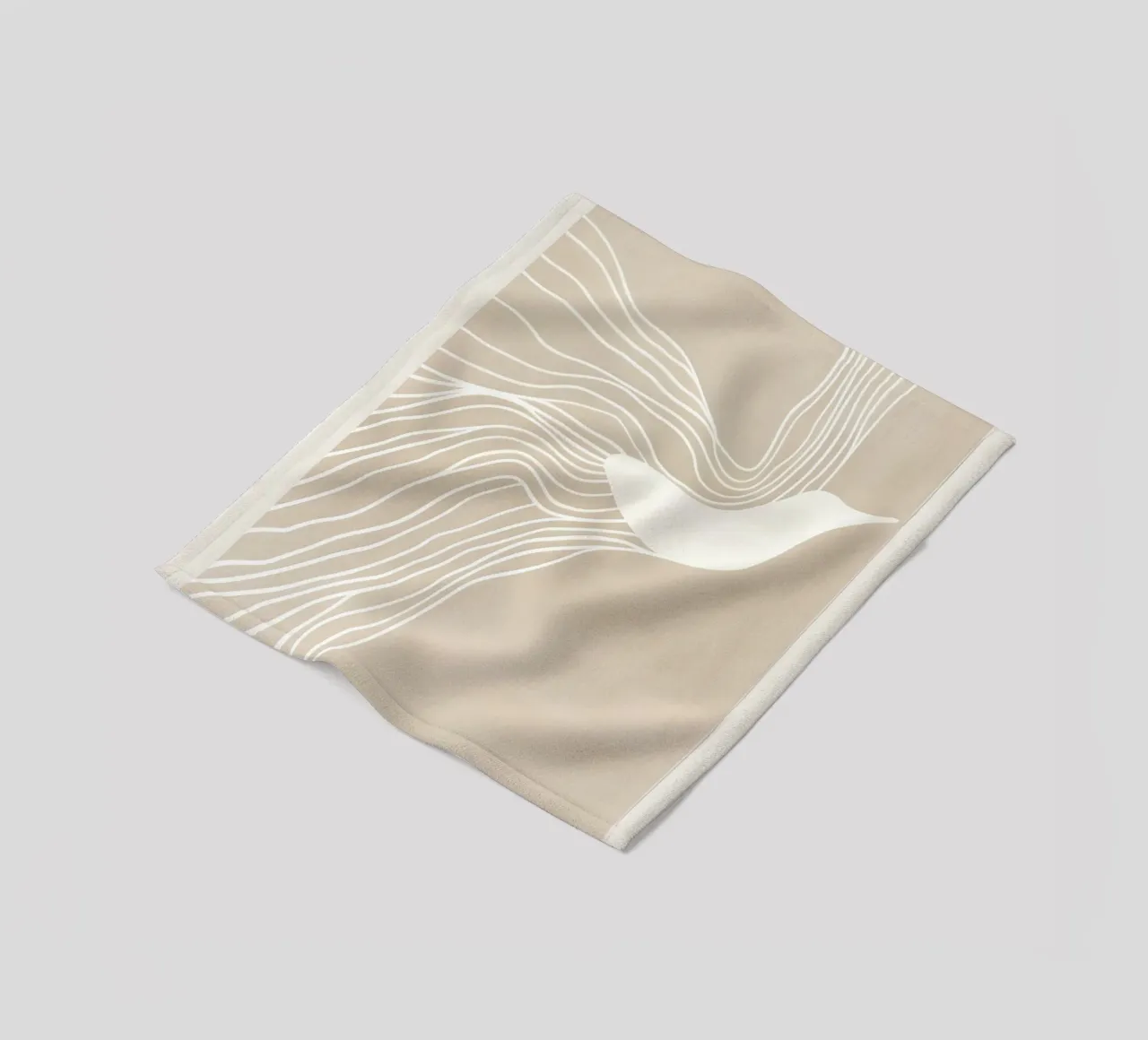 Test di volo | Line art minimalista in beige coperta in pile da Autofocus