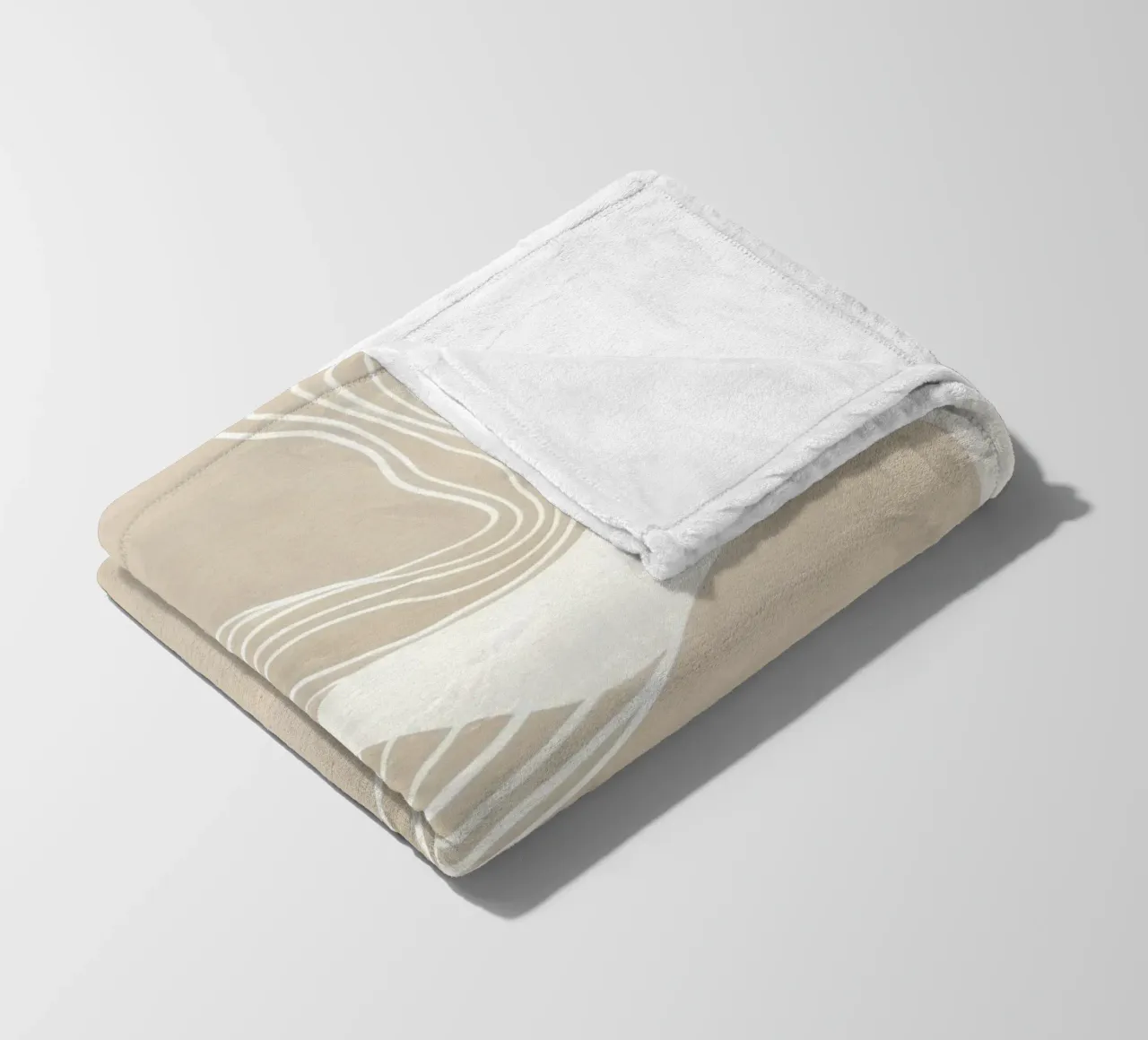 Test di volo | Line art minimalista in beige coperta in pile da Autofocus