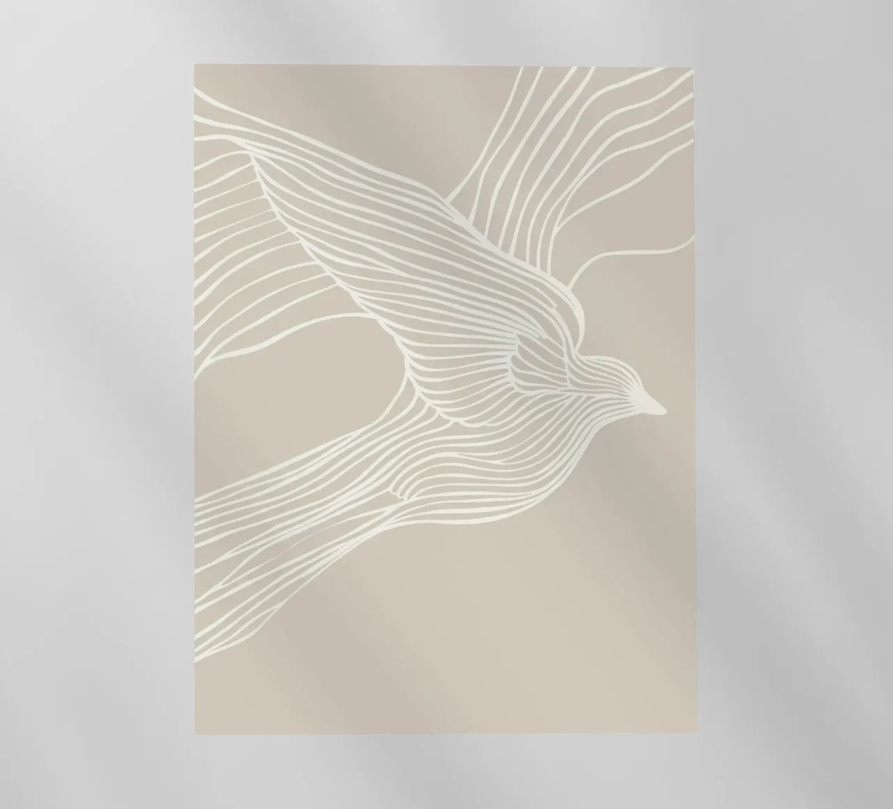 Volo di uccelli - line art in beige pellicola backlit da Autofocus