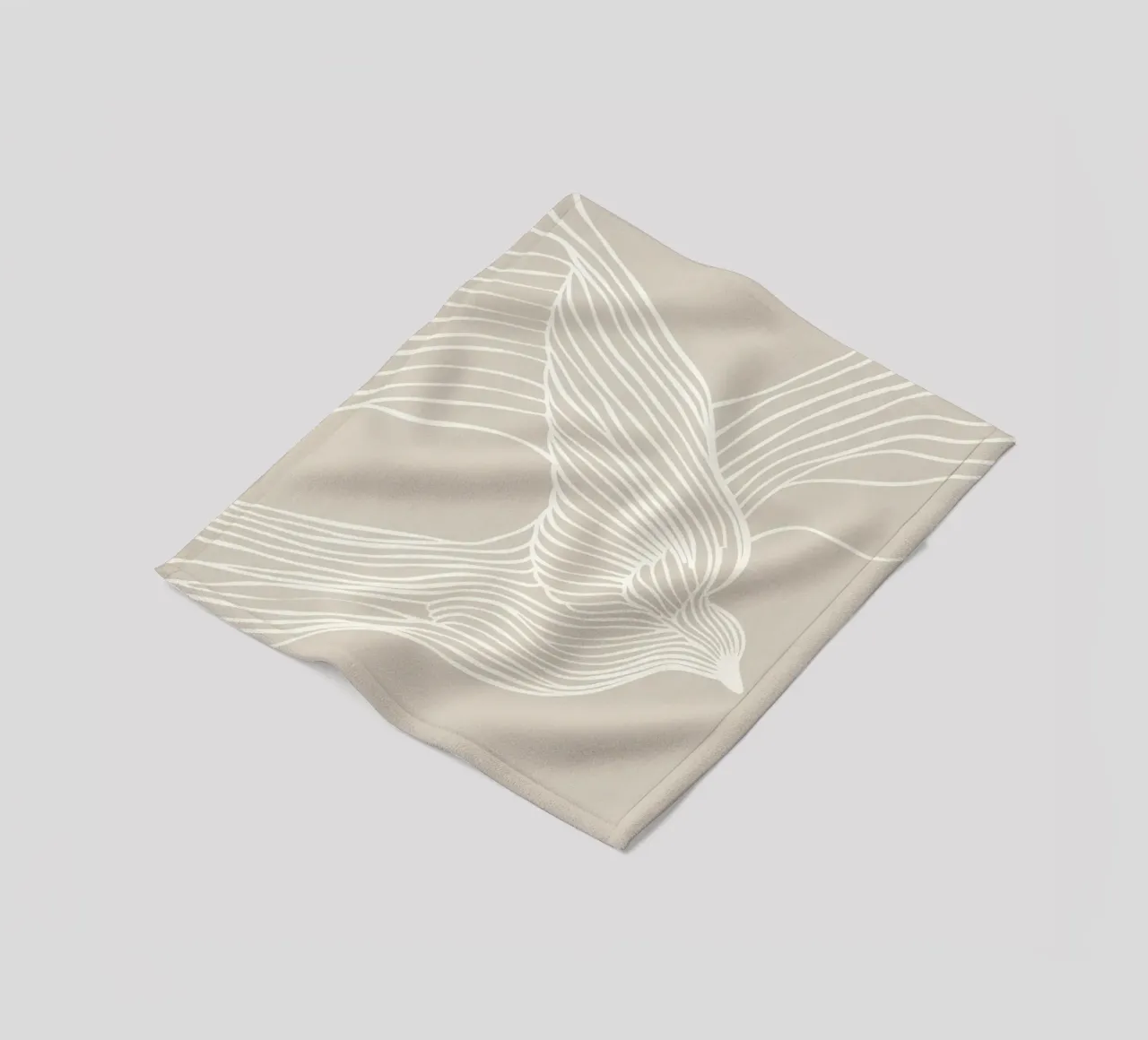 Volo di uccelli - line art in beige coperta in pile da Autofocus