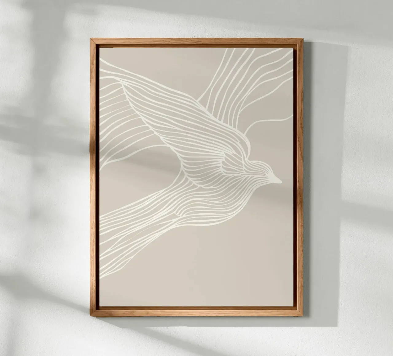 Vol d'oiseau | Art linéaire en beige alu dibond de Autofocus