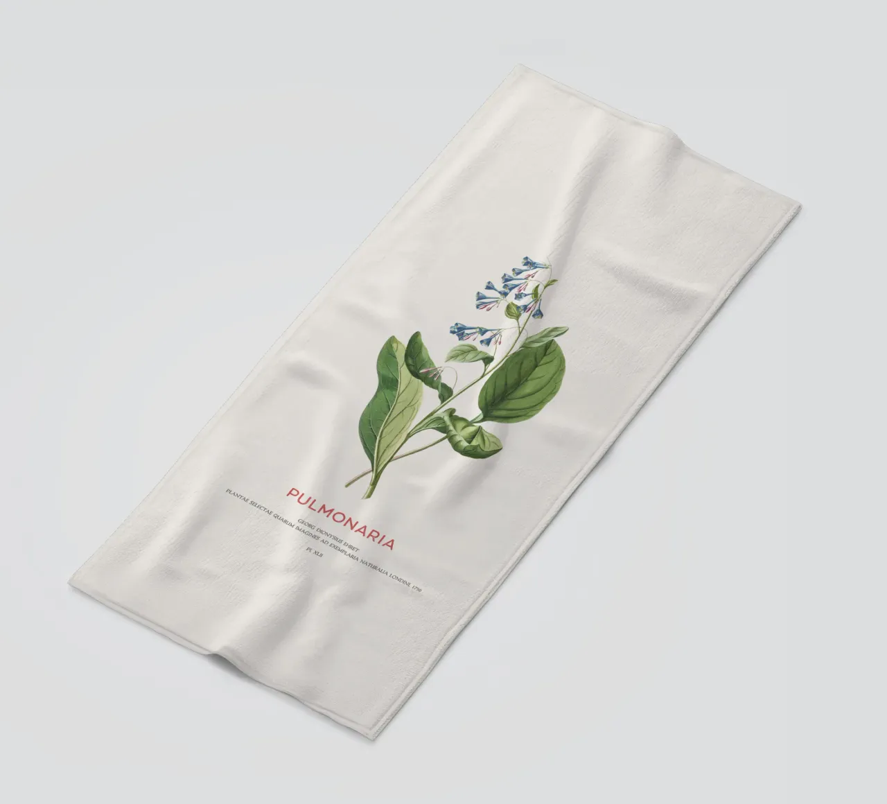 Pulmonaria of longkruid strandhanddoek van Vintagrafica