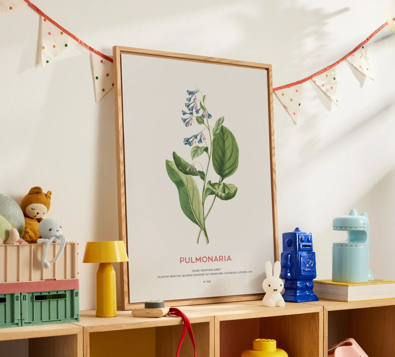 Pulmonaria of longkruid acryl van Vintagrafica