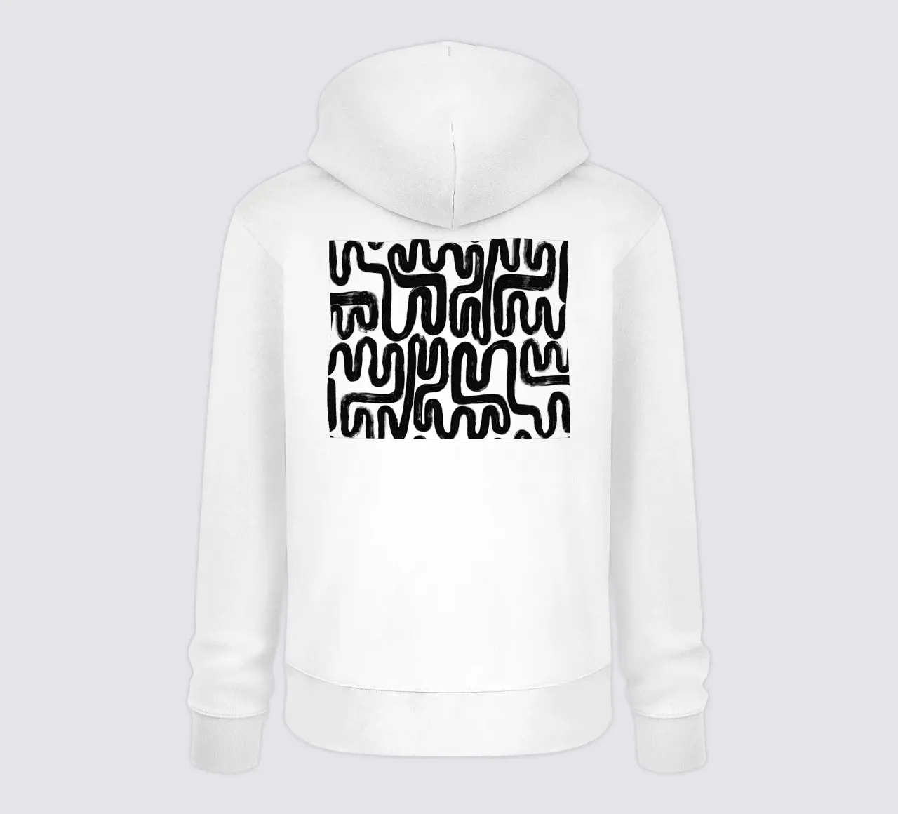 Labirinto di linee - motivo astratto in bianco e nero felpa con cappuccio da Kunst und Kontrast
