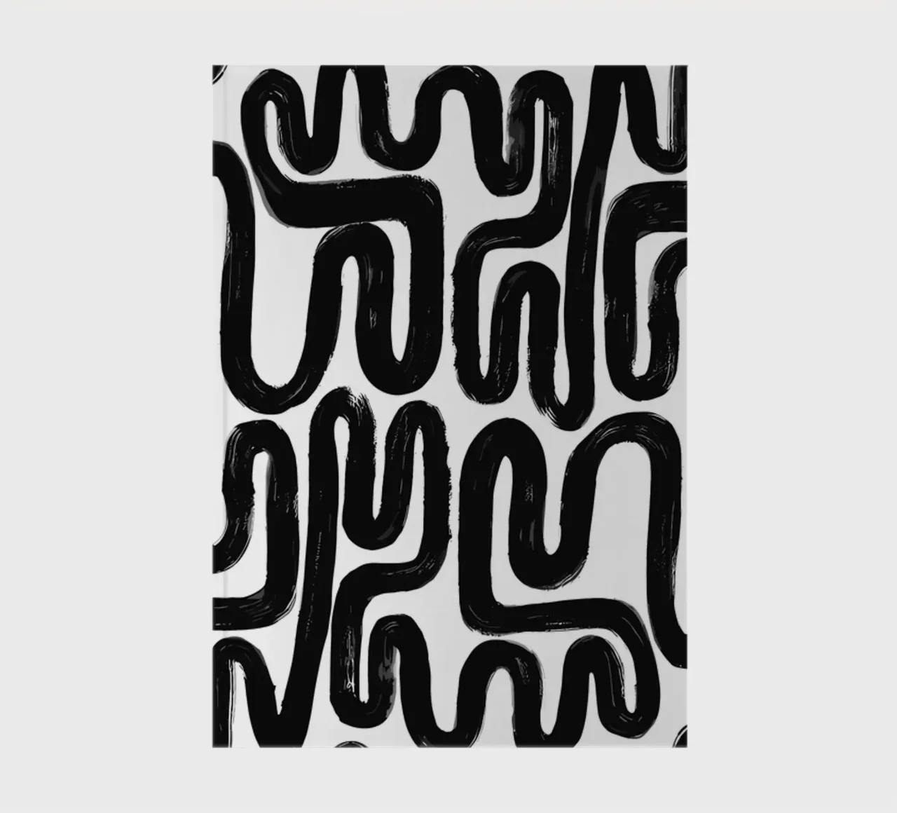 Labyrinth of lines - abstract pattern art in black and white notebook by Kunst und Kontrast