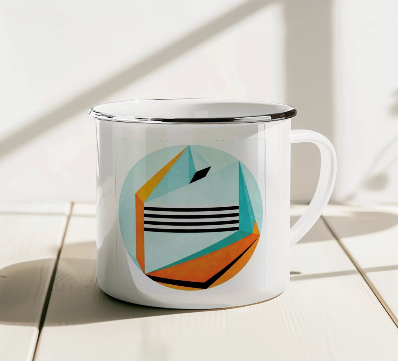 Stand Between And Listen tazza in smalto da lovely lines