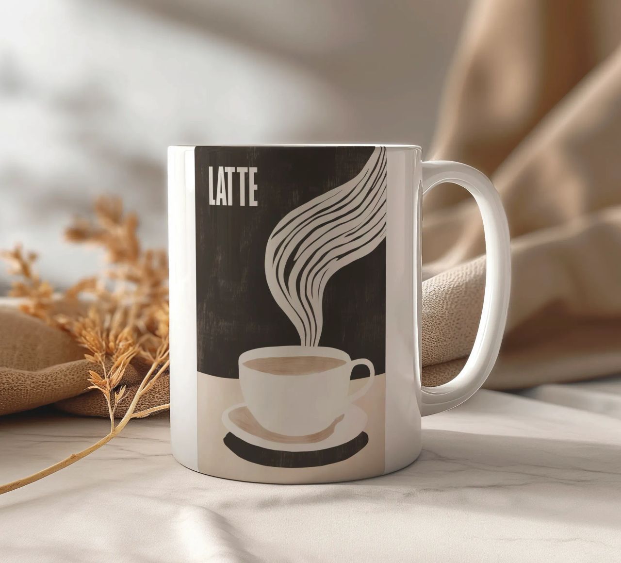 LATTE | Caffè con latte motivo cucina tazza in ceramica da Autofocus