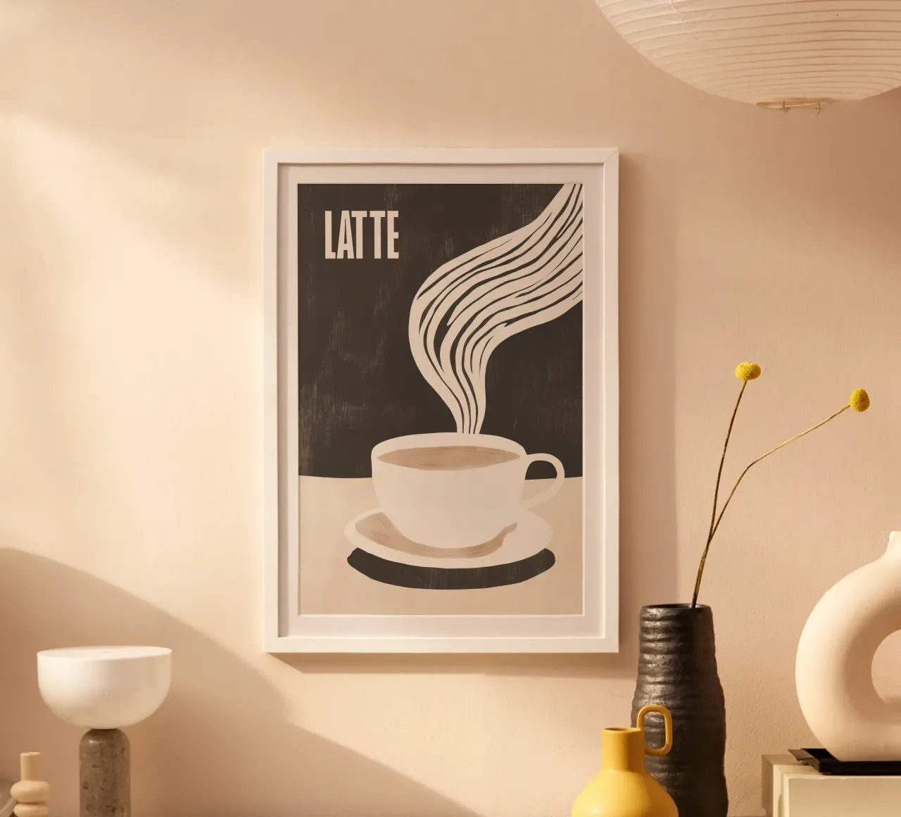 LATTE | Caffè con latte motivo cucina poster da Autofocus