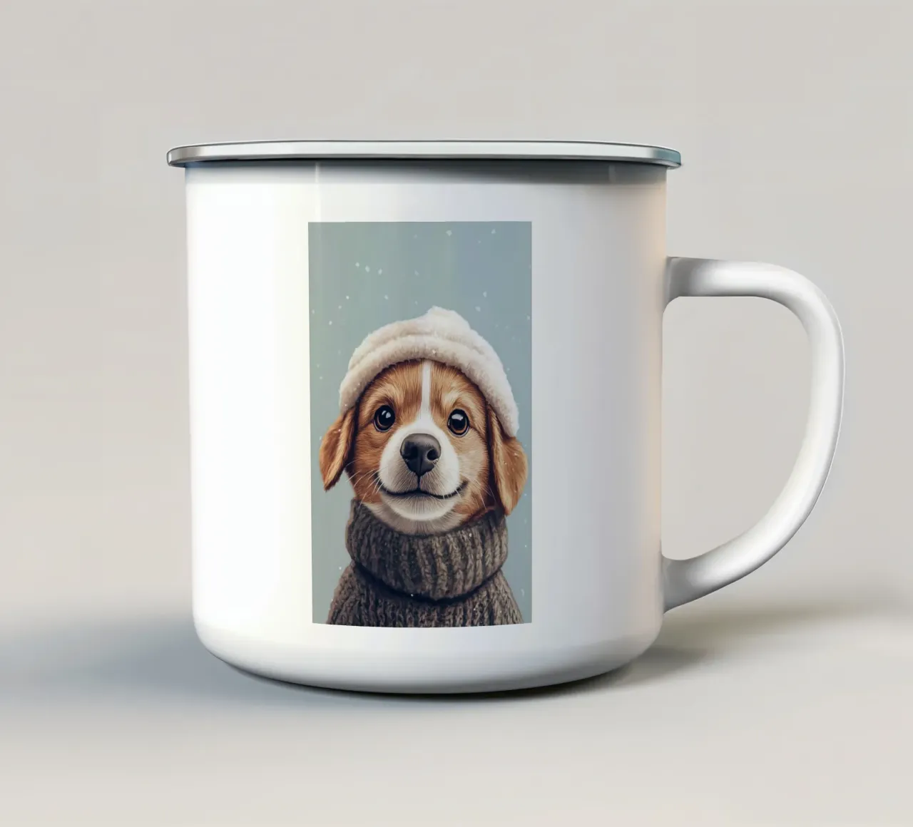 Eroe #36: Beagle accogliente tazza in smalto da farbenhelden