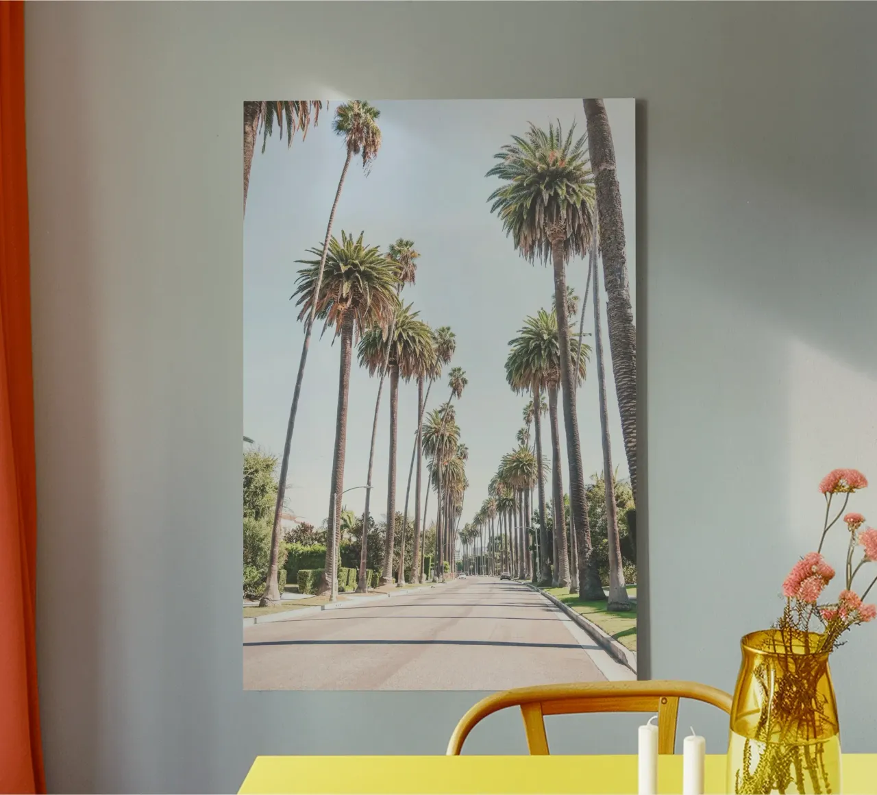 Los Angeles, VS I Onder de palmen van Beverly Hills canvas met Baklijst van Julie Travel Photography