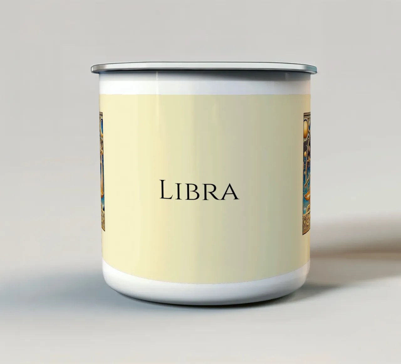 Segno zodiacale Bilancia tazza in smalto da Art-Nouveau-Dsg